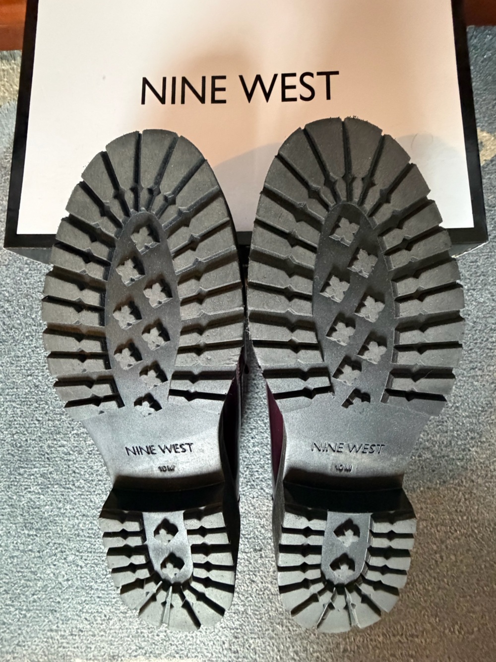 Nine West Women’s Burgundy Kilted Slip-On Loafers - Picture 2 of 7